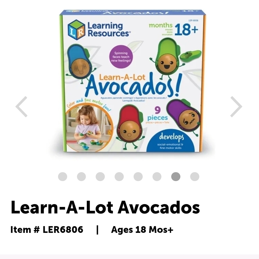 LEARNING RESOURCES Learn A Lot Avocados Feelings Colours Development